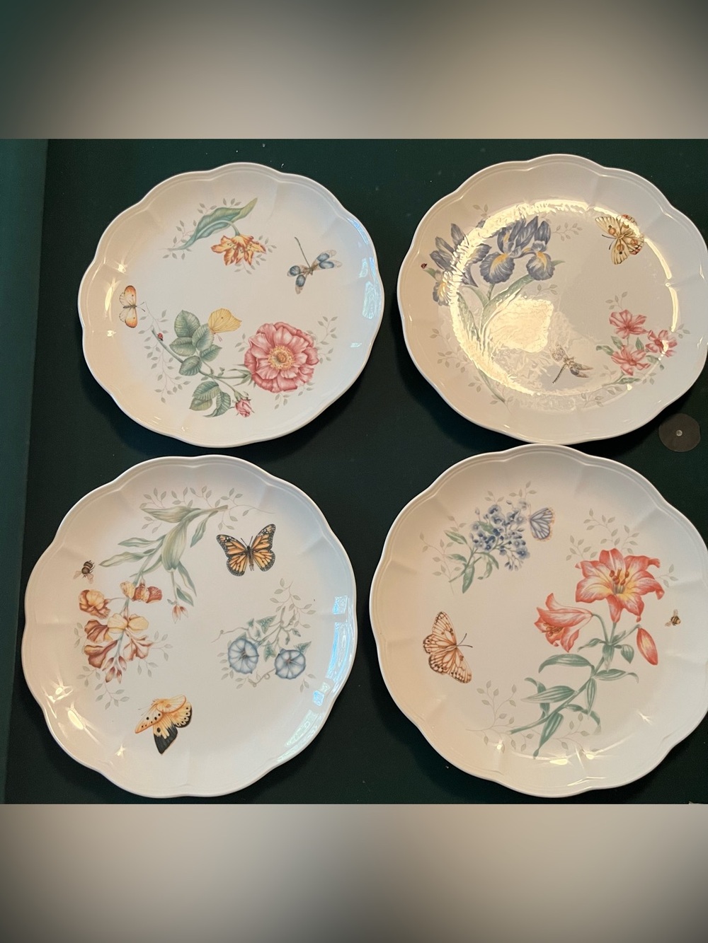 Floral Butterfly Meadow Dinner Plates  (Set of 4)